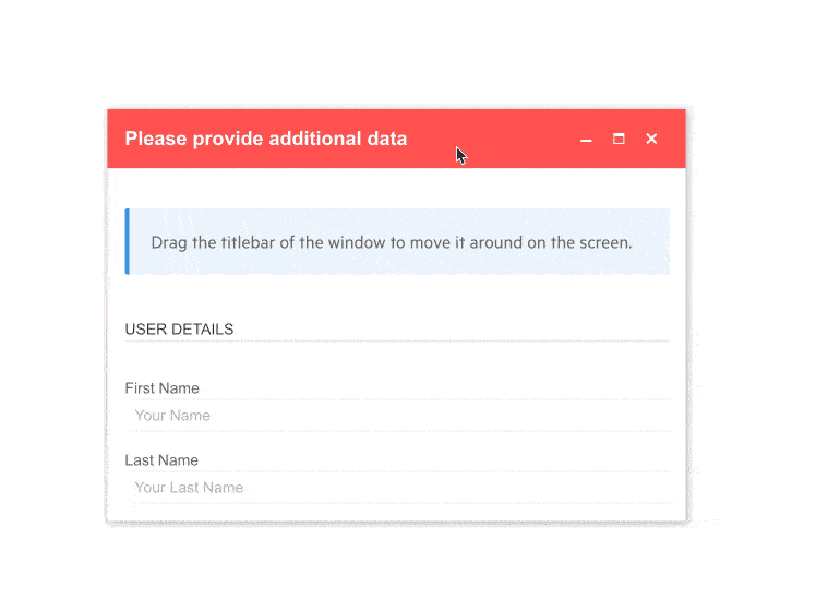 Telerik UI for Blazor Window Draggable Telerik UI for Blazor Window Draggable