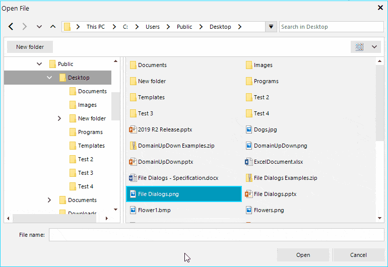 Telerik UI for WinForms File Dialogs - Drag and Drop