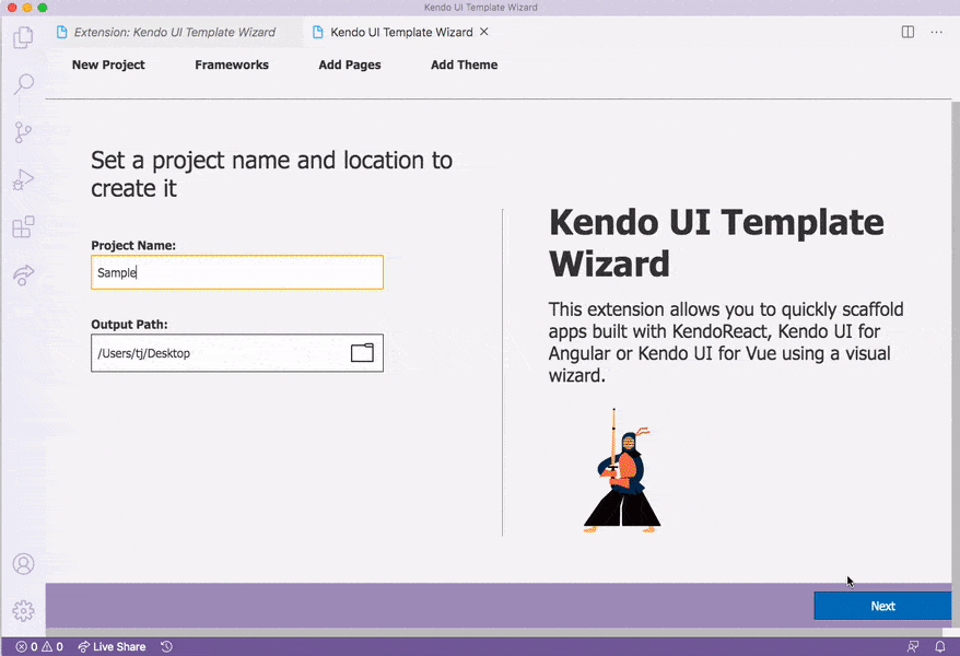 Kendo UI Template Wizard in action Kendo UI Template Wizard in action