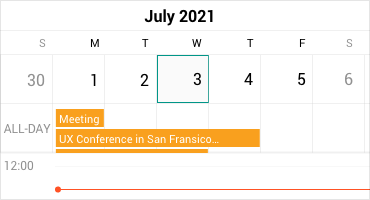 Telerik UI for Xamarin Xamarin CurrentTimeIndicator