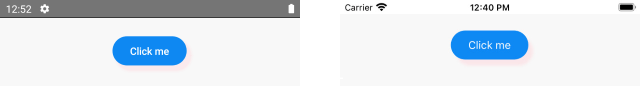 XamarinShadow_Customization XamarinShadow_Customization: Looking at similar buttons called 'Click me' on an Android and iPhone. It's a blue button and it has a shadow in both cases.