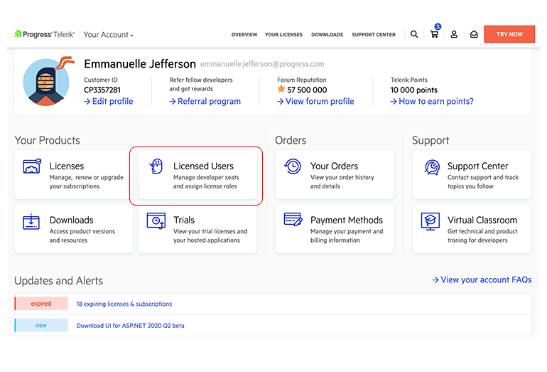 manage licensed users