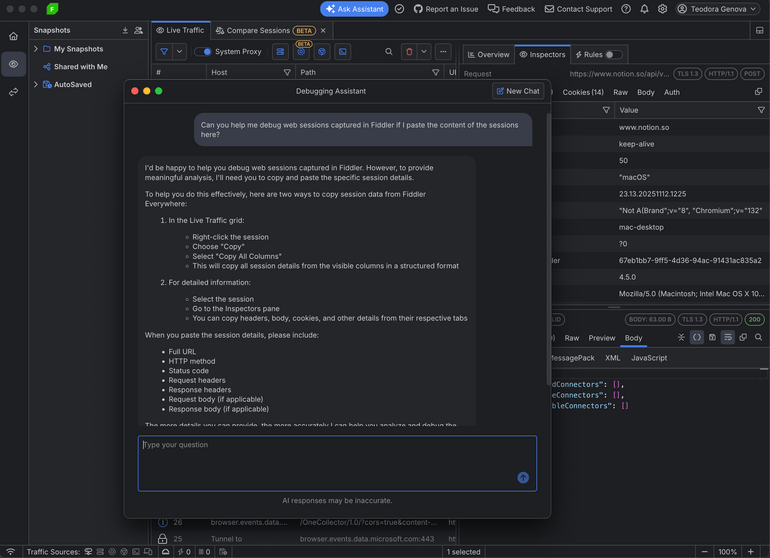 Telerik Fiddler Debugging Assistant