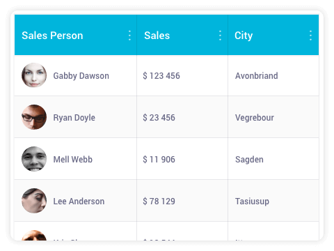 Telerik UI for Xamarin - Grid