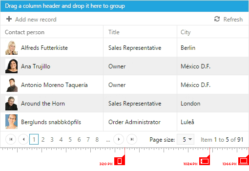 Responsive Grid for Telerik ASP.NET Web Forms