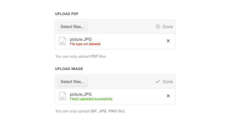 Telerik UI for ASP.NET Core File Upload Validation
