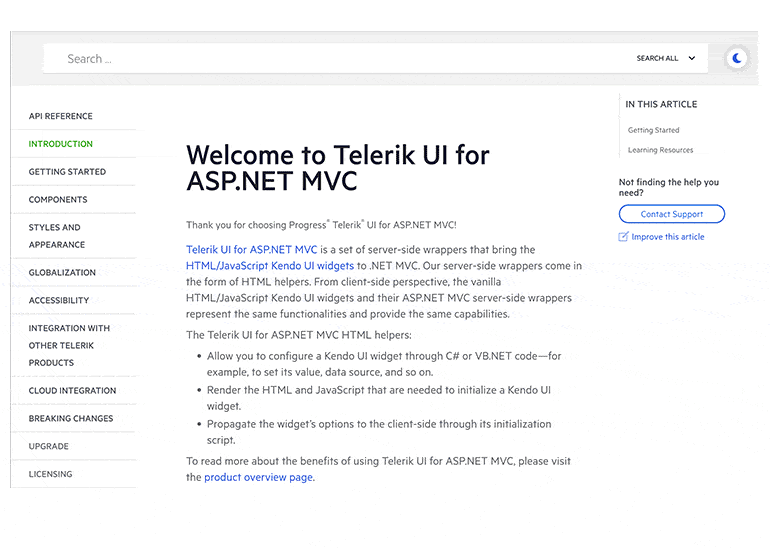 Dark theme in UI for ASP.NET MVC