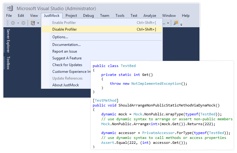 Just Mock Support for Visual Studio 2017