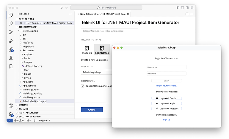 Visual Studio and Visual Studio Code Scaffoldings