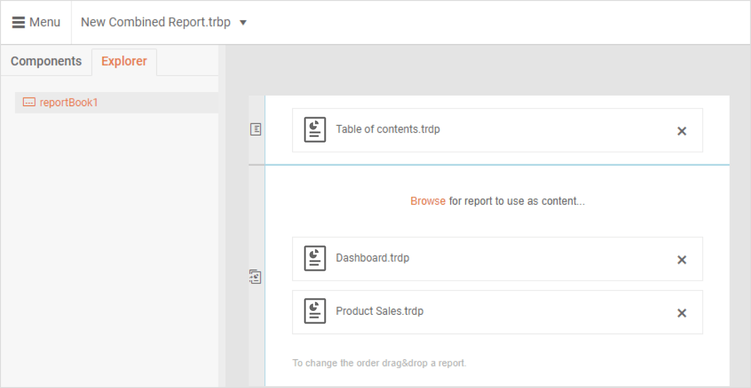 Report Book Support in Built-in Web Report Designer
