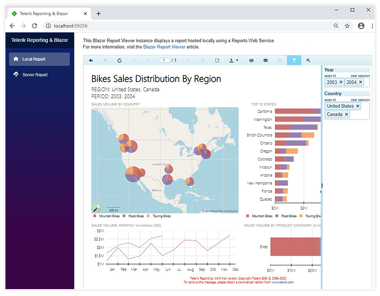 New report viewer control in Blazor 