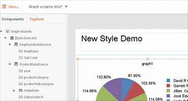 Full-featured web-based report designer 