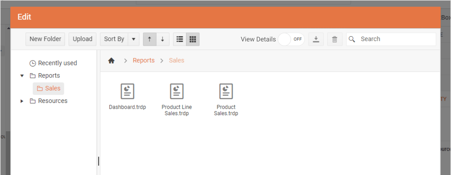 Reports in Folders