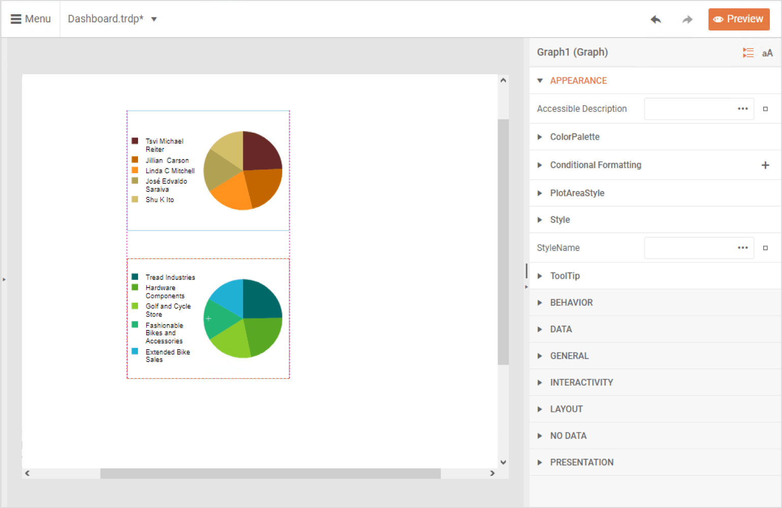 Visual Snap Lines in Web Report Designer