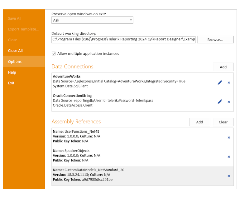 Standalone Report Designer Tooling