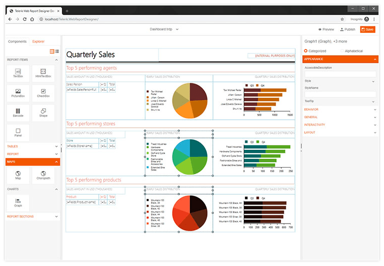 Web-based Report Designer Control 