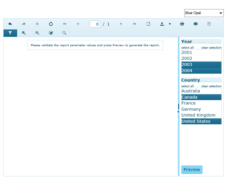 User-Invoked Initial Report Preview