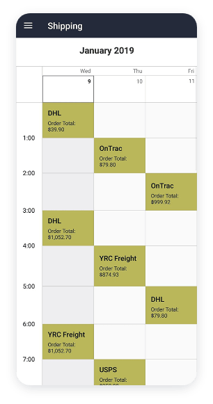 Telerik UI for Xamarin screenshot shipping