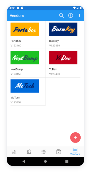 Telerik UI for Xamarin screenshot vendors