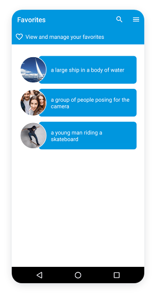 Telerik UI for Xamarin screenshot favourites