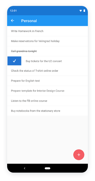 Telerik UI for Xamarin screenshot singlecategory