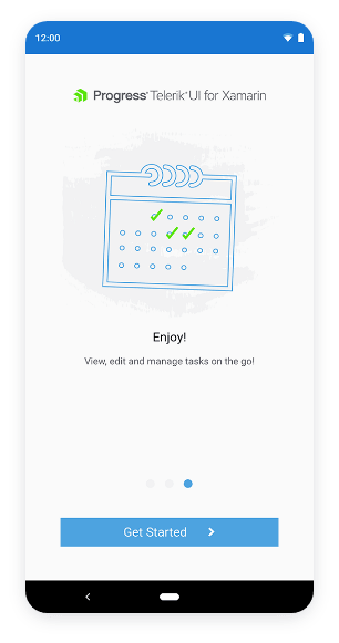 Telerik UI for Xamarin screenshot spashscreen