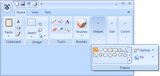 RibbonBarOffice2007UI WinForms RibbonBar displaying Expanded item groups