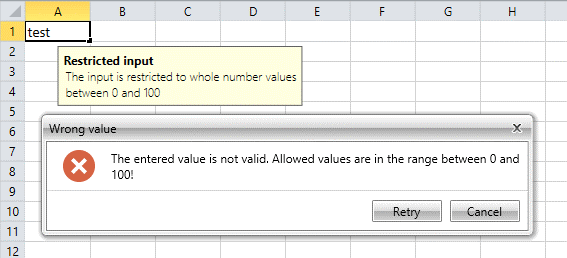 Data Validation WinUI SpreadProcessing Library