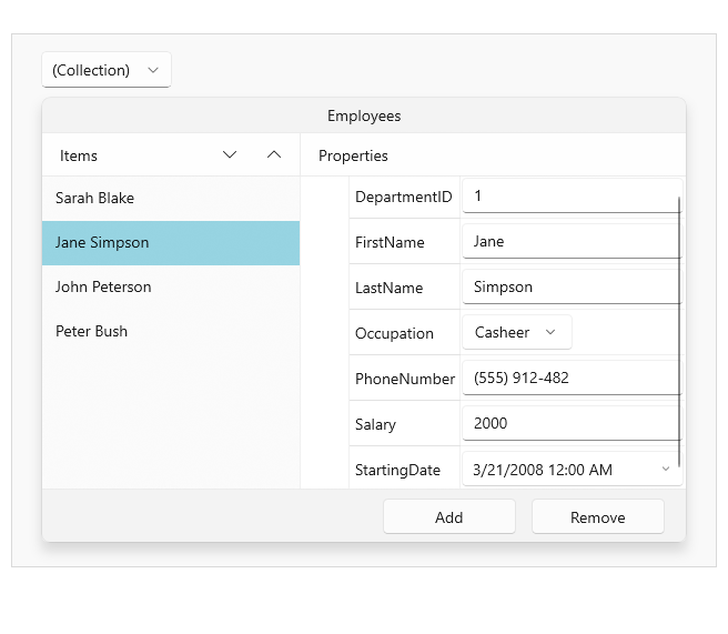 WinUI CollectionEditorPicker control