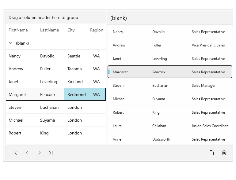 WinUI CollectionNavigator