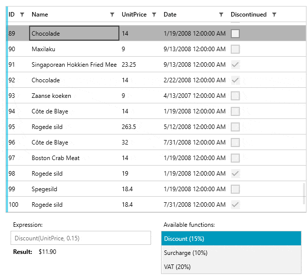 Telerik ExpressionParser for WPF in Action