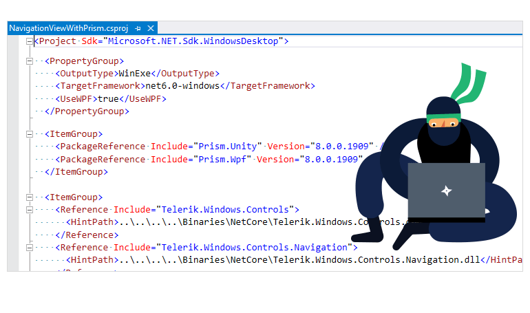 Support for .NET 6 example with Telerik UI for WPF NavigationView
