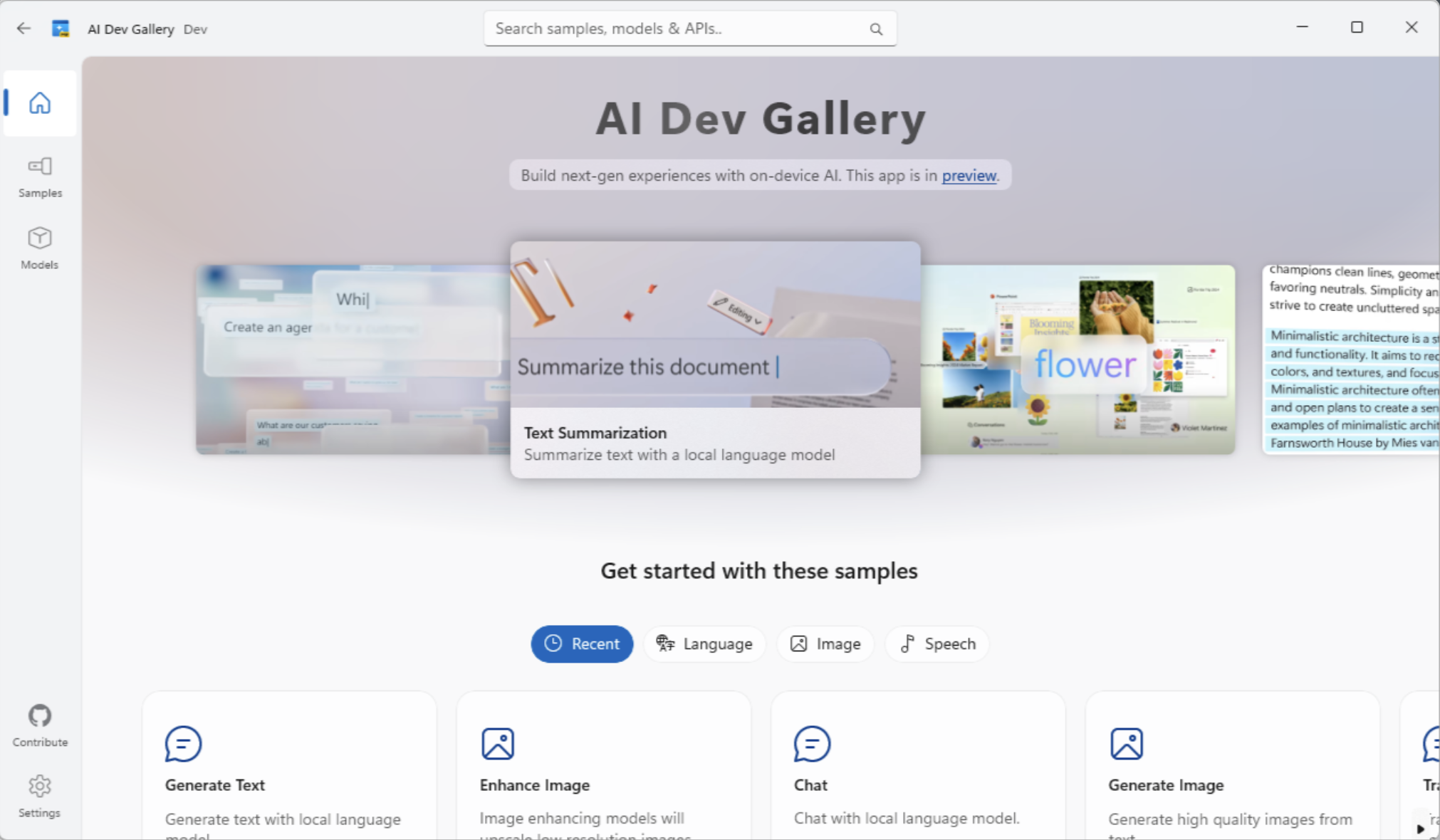 AI Dev Gallery