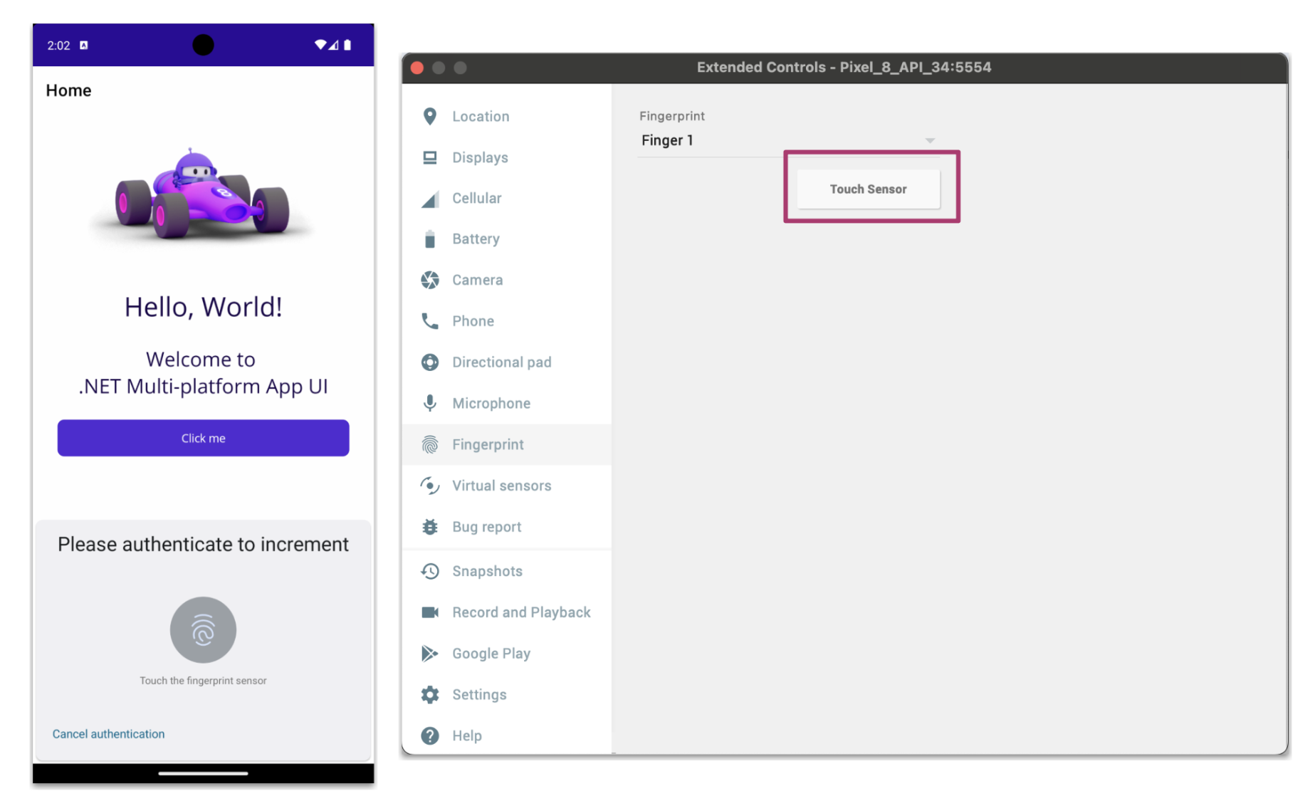MAUI app using Plugin.Maui.Biometric