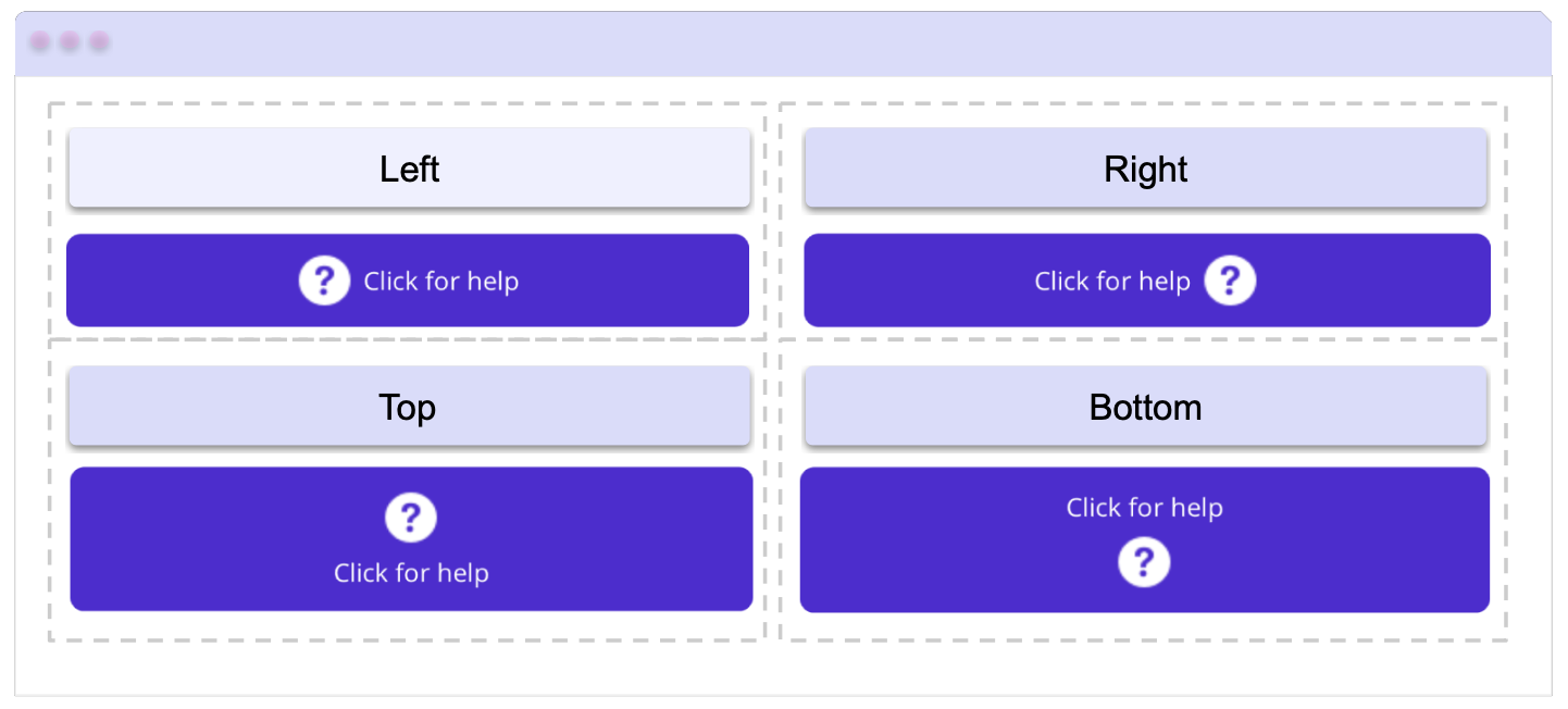 button icon placement