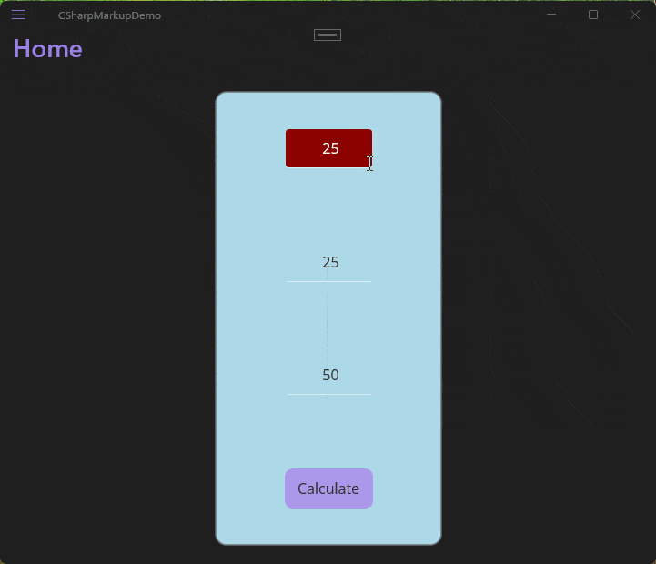 C# markup demo