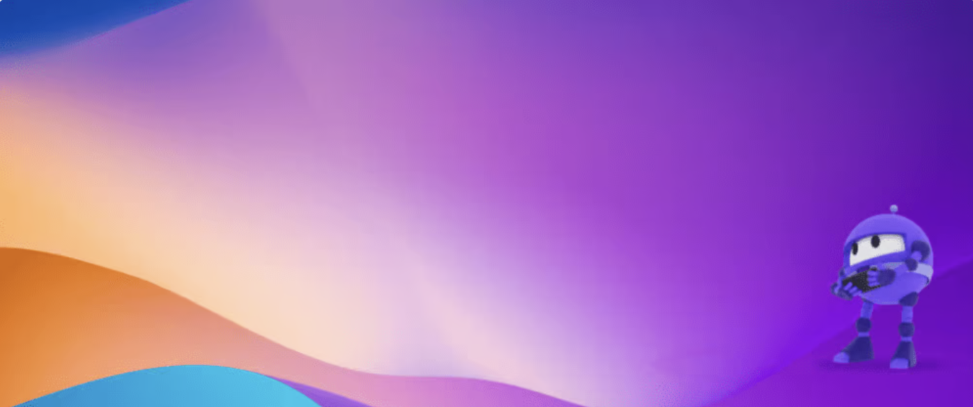 .MAUI mascot on a colorful digital background