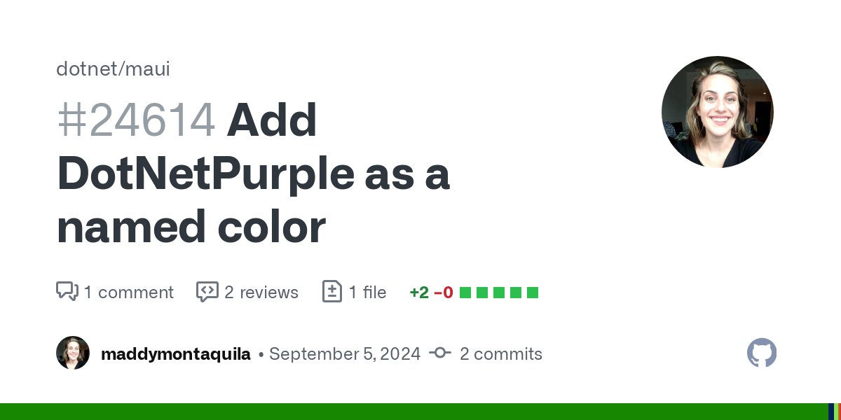 dotnet/maui Adds DotNetPurple as a named color