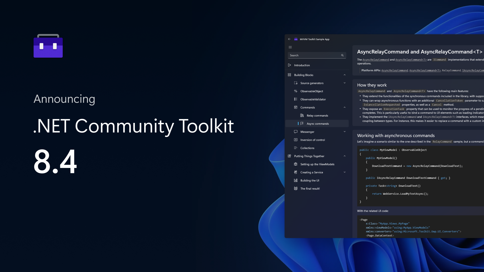 Announcing .NET Community Toolkit 8.4