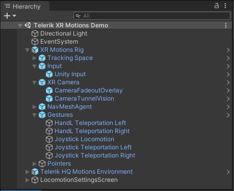 XR Motions Demo XR Motions demo scene