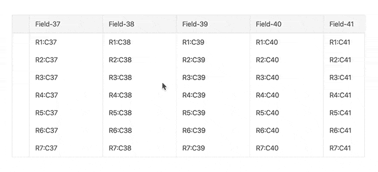 KendoReact Treelist Column Virtualization