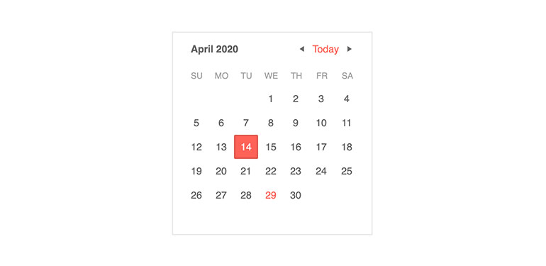 Kendo UI for Vue Native Calendar