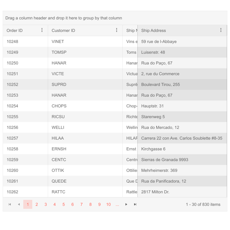 Kendo UI for jQuery Grid with certain columns being sticky