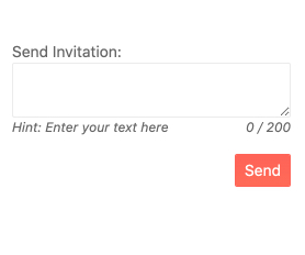 KendoReact TextArea Overview with an empty textarea, a hint to enter text below, and a counter for how many characters are left