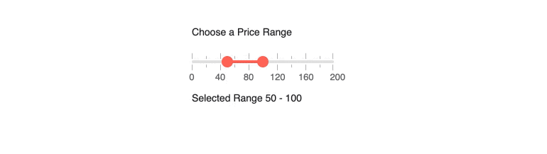The Kendo UI for Angular RangeSlider Component The Kendo UI for Angular RangeSlider Component where a user is dragging one handler to increase and decrease the slider value