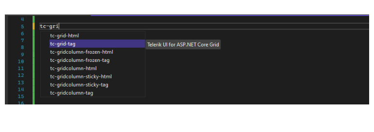 Telerik UI for ASP.NET Core Code Snippets - DataGrid