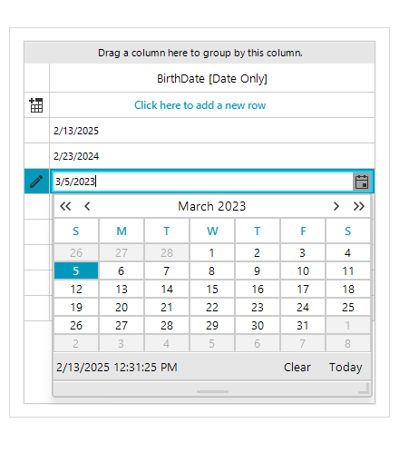GridView DateOnlyColumn_WinForms