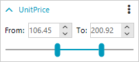 numeric-category numeric-category - slider shows from/to range with the numbers in boxes that allow incrementing/decrementing