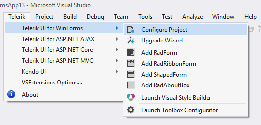 installation-deployment-and-distribution-vsx Telerik > Telerik UI for WinForms > Configure Project