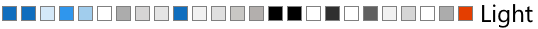 Office2019Light palette Office2019Light palette includes blues, whites, grays, black, and red